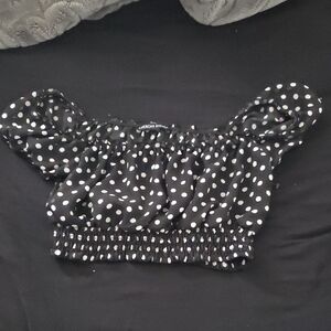 American Dream Black and White Polka Dot Blouse